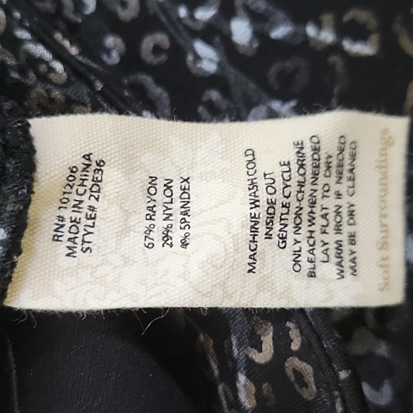 Soft Surroundings Black Mixed Print Pull-on Metallic Ponte Pants Size XL - Picture 7 of 7